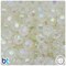BeadTin Clear Transparent AB 12mm Faceted Round Plastic Craft Beads (75pcs)